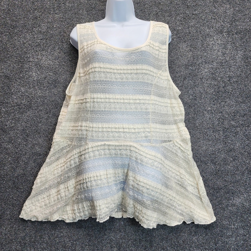 NWT Torrid Women Plus Size Ivory Lace Peplum Swing Boho Romantic Tank Top 3